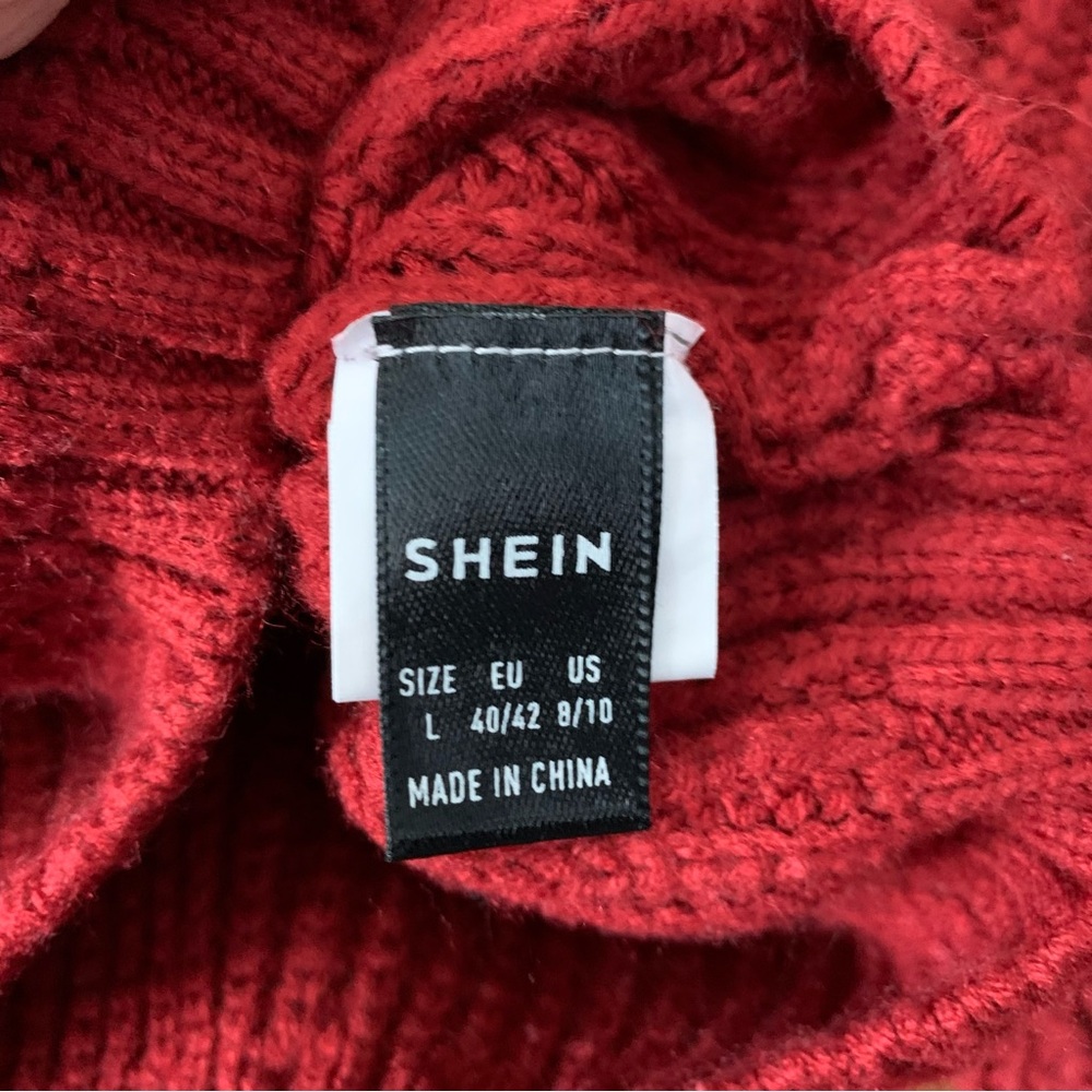 Red Cropped Rib-Knit Sweater - Picture 4 of 5